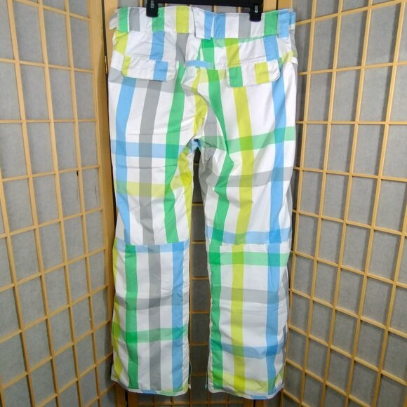 686 Snowboard Pants Pastel Check Pattern Size L - Picture 2 of 15